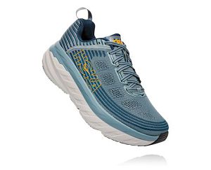 Hoka One One Bondi 6 Mens Road Running Shoes Lead/Majolica Blue | AU-5098724